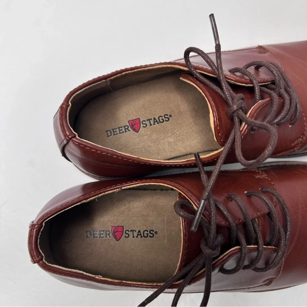 Deer Stags Men's Rich Brown Oxfords Denny Men’s Size 7M Laced-Up